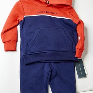 Tommy Hilfiger Kids Red and Blue Hoodie Set